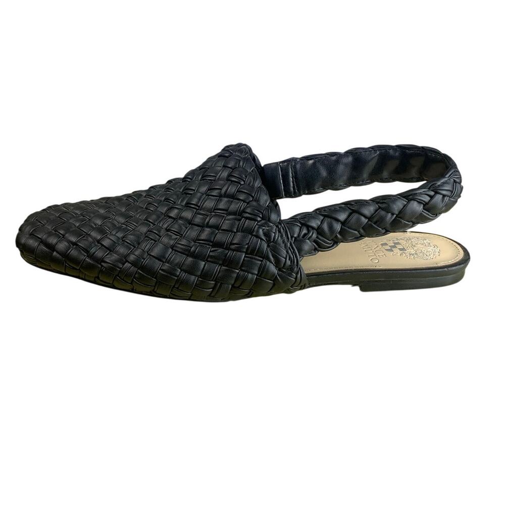 Vince Camuto Black Woven Slides 9.5 Minimal Chic